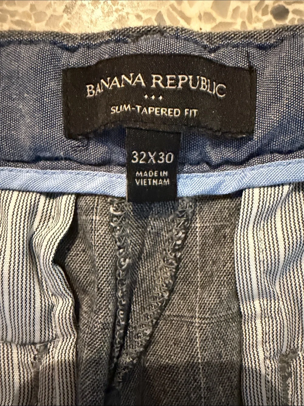 Banana Republic Tab Over Slim Tapered Fit Gray Men's Dress Pants 32 x 26